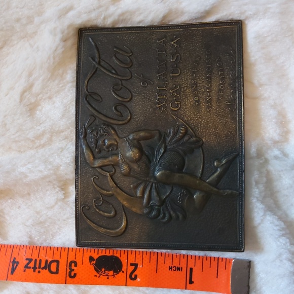 VTG Coca-Cola Trans-Pan San Fran Expo Swinging Dancer Brass belt buckle - Picture 8 of 8